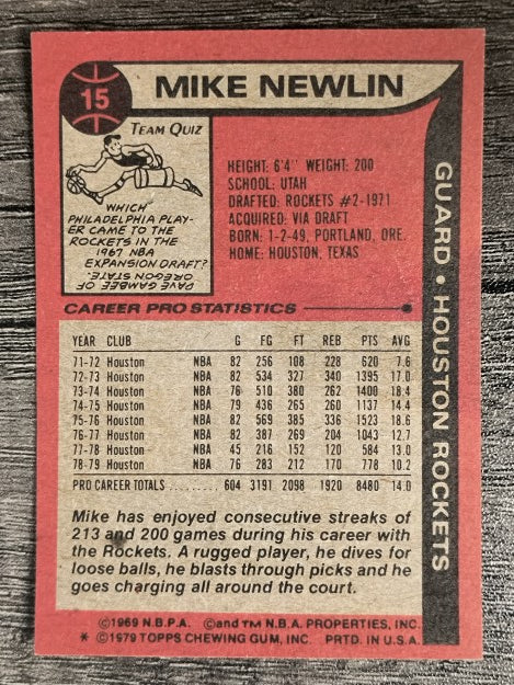 1979-80 Topps #15 Mike Newlin (EX)