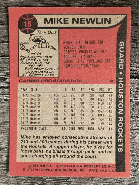 1979-80 Topps #15 Mike Newlin (EX)