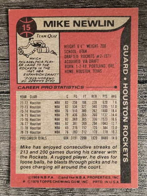 1979-80 Topps #15 Mike Newlin (EXMT)