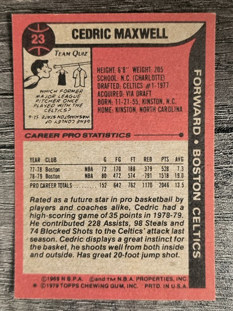 1979-80 Topps #23 Cedric Maxwell (NM)