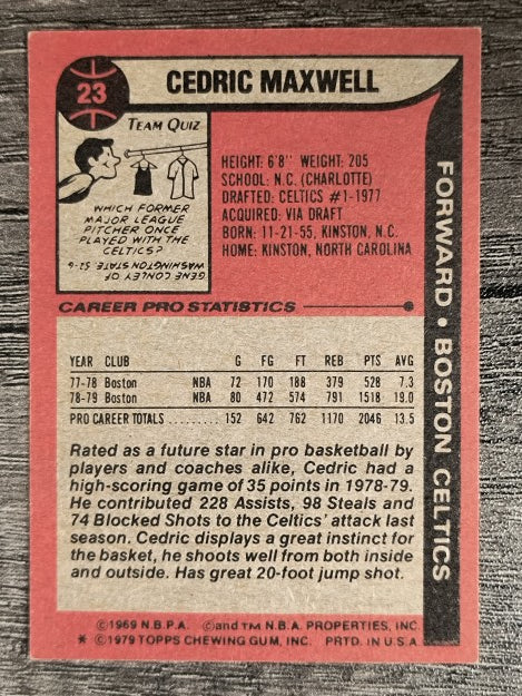 1979-80 Topps #23 Cedric Maxwell (EX)