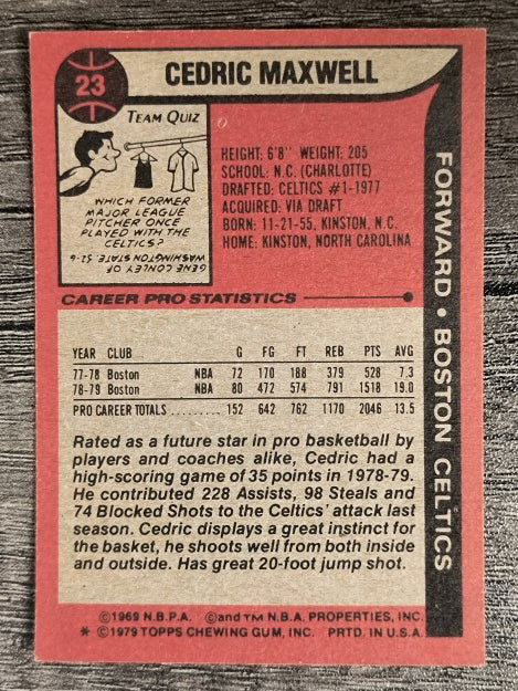 1979-80 Topps #23 Cedric Maxwell (EXMT)