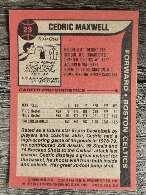 1979-80 Topps #23 Cedric Maxwell (EXMT)