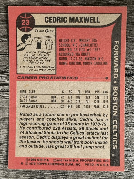 1979-80 Topps #23 Cedric Maxwell (NMMT)