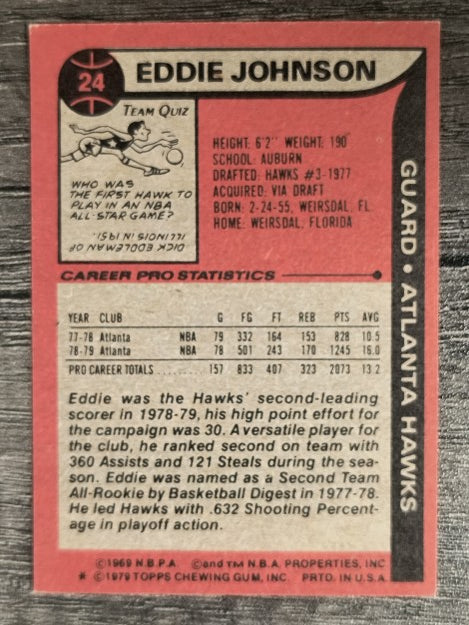 1979-80 Topps #24 Eddie Johnson (EXMT)