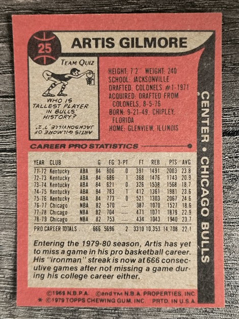 1979-80 Topps #25 Artis Gilmore (EXMT)