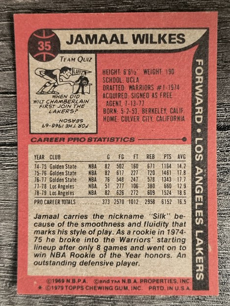 1979-80 Topps #35 Jamaal Wilkes (EX)
