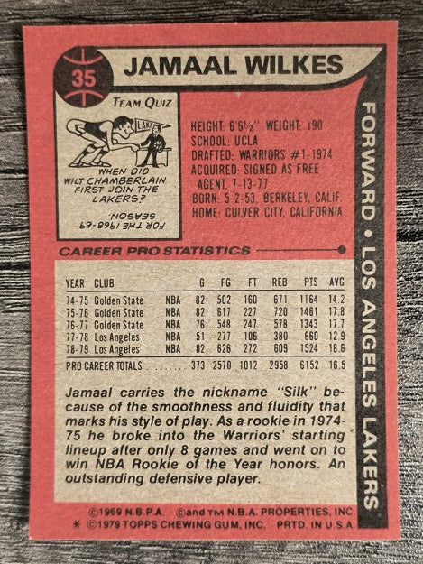 1979-80 Topps #35 Jamaal Wilkes (EXMT)