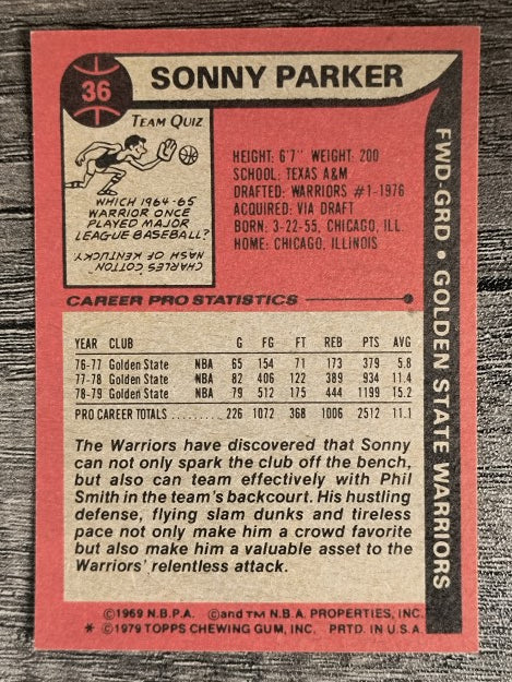 1979-80 Topps #36 Sonny Parker (MINT)