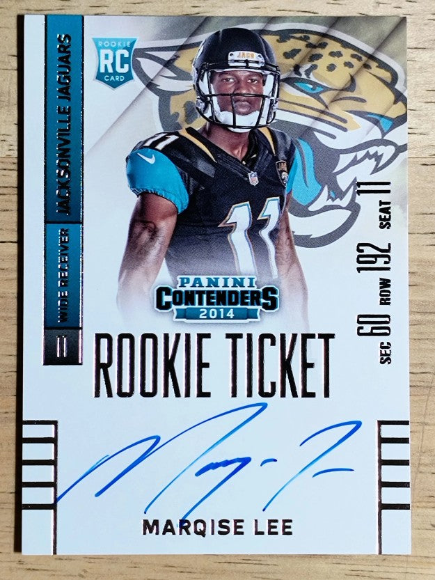 2014 Panini Contenders #226A Marqise Lee AU RC/ball in right arm