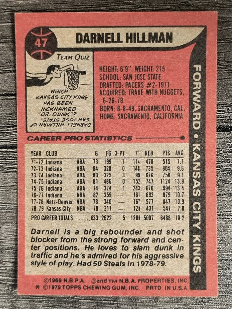 1979-80 Topps #47 Darnell Hillman (EX)