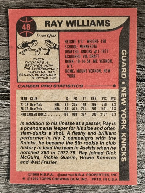 1979-80 Topps #48 Ray Williams (EXMT)