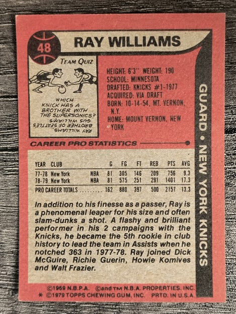 1979-80 Topps #48 Ray Williams (EX)