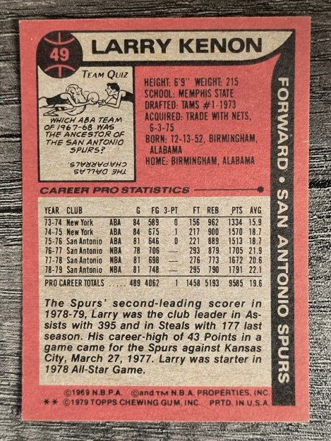 1979-80 Topps #49 Larry Kenon (EXMT)