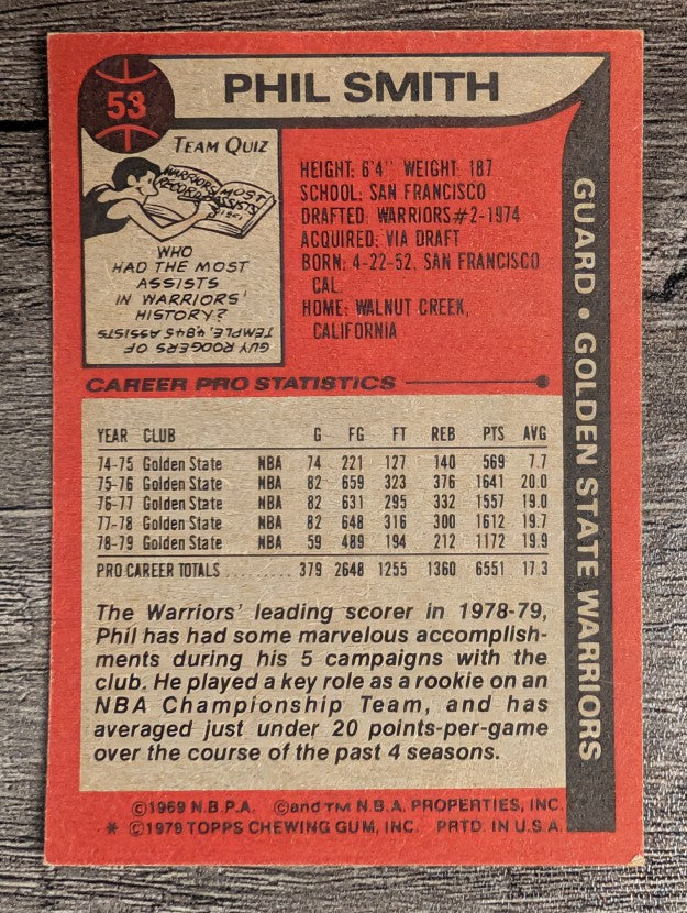 1979-80 Topps #53 Phil Smith (NM)