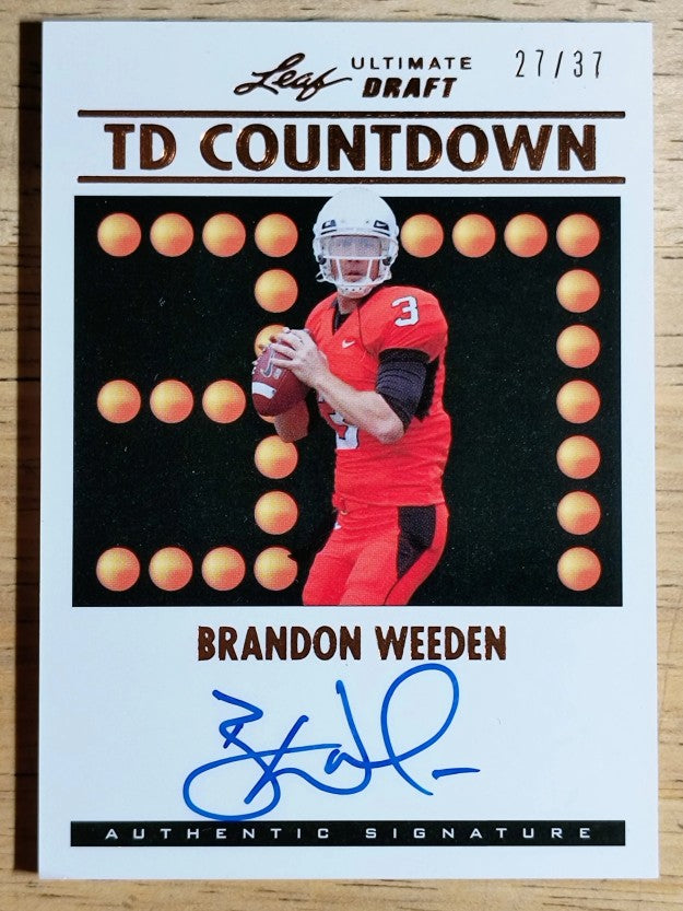 2012 Leaf Ultimate Draft TD Countdown #TDCBW1 Brandon Weeden/37