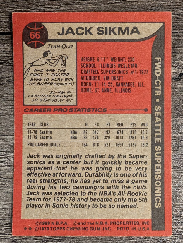 1979-80 Topps #66 Jack Sikma (NM)