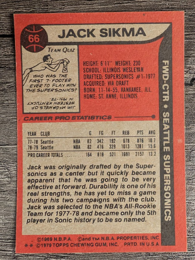 1979-80 Topps #66 Jack Sikma (EXMT)