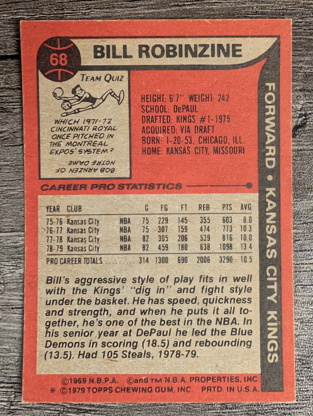 1979-80 Topps #68 Bill Robinzine (EX)