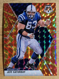 2020 Panini Mosaic Mosaic Reactive Orange #96 Jeff Saturday