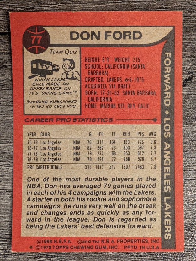1979-80 Topps #77 Don Ford (EXMT)