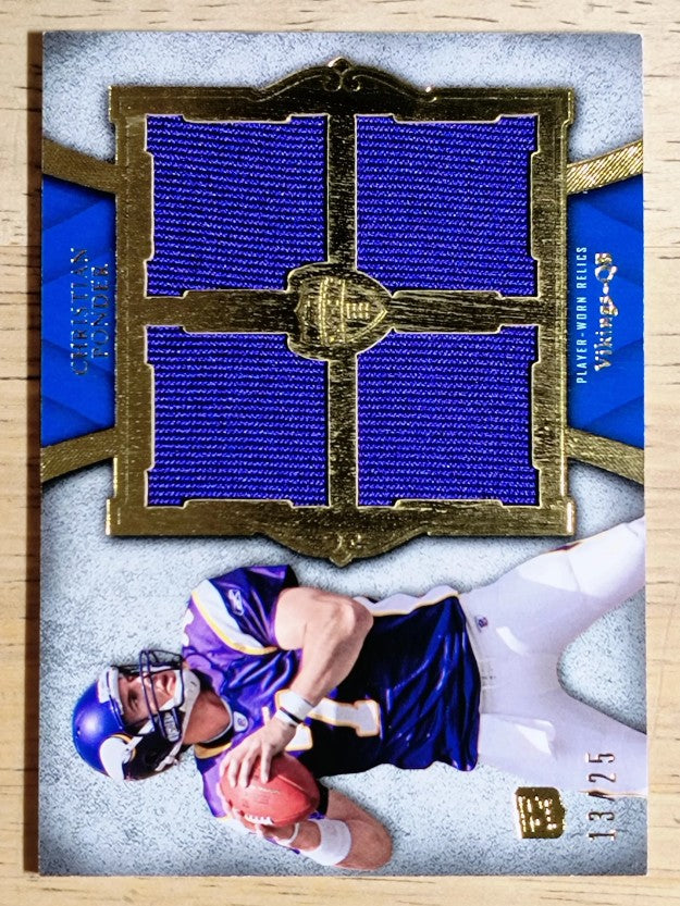 2011 Topps Supreme Rookie Quad Relics #SRQRCP1 Christian Ponder/25
