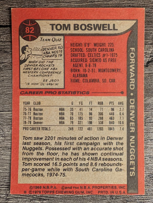 1979-80 Topps #82 Tom Boswell (EX)