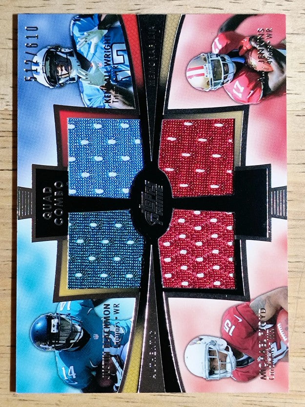 2012 Topps Prime Quad Combo Relics Justin Blackmon/Kendall Wright/A.J. Jenkins