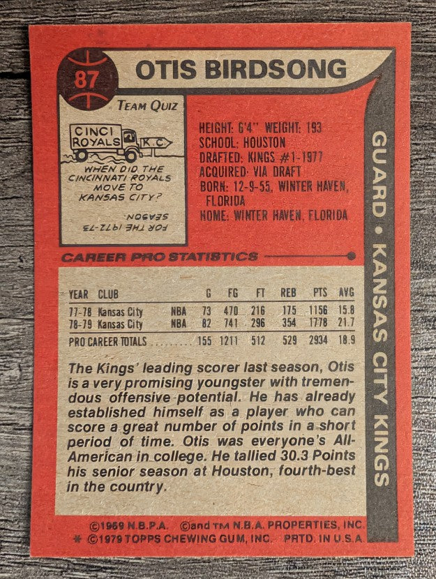 1979-80 Topps #87 Otis Birdsong RC (NMMT)