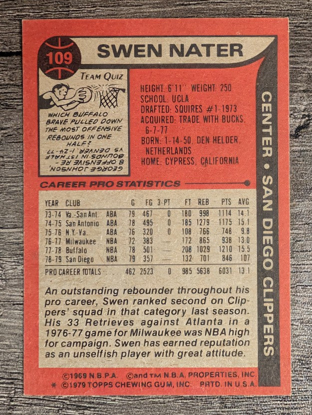 1979-80 Topps #109 Swen Nater (EX)