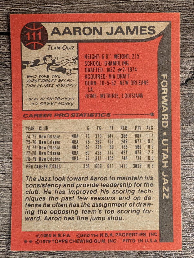 1979-80 Topps #111 Aaron James (EXMT)