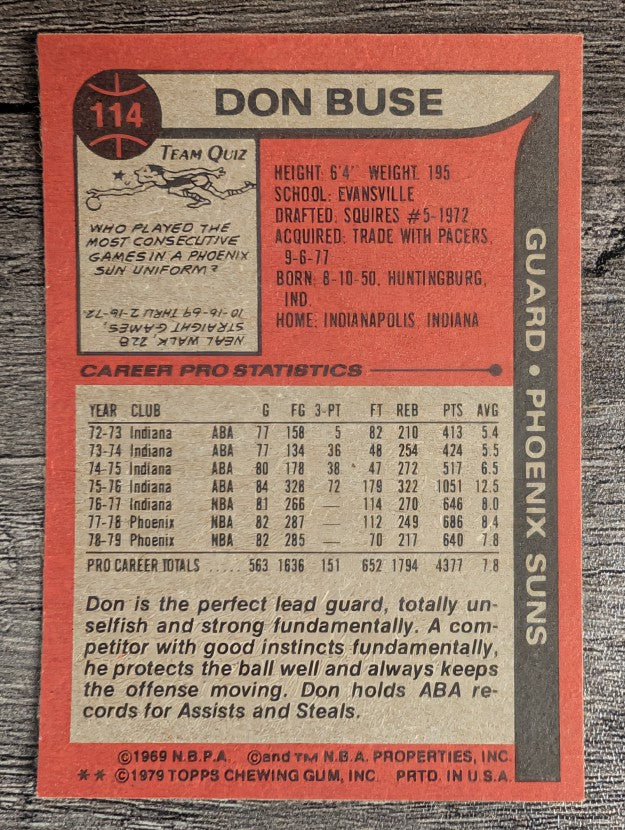 1979-80 Topps #114 Don Buse (EXMT)