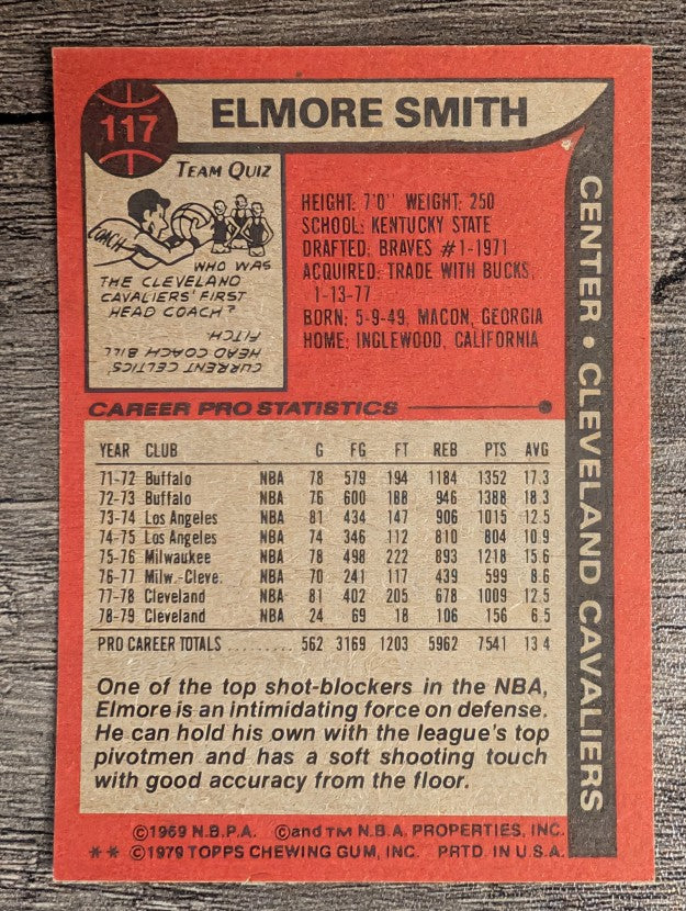 1979-80 Topps #117 Elmore Smith (EXMT)