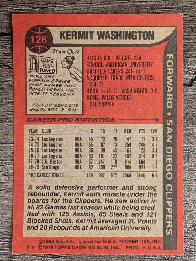 1979-80 Topps #128 Kermit Washington (EXMT)