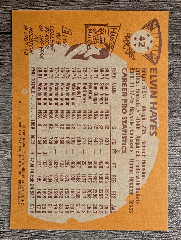 1981-82 Topps #42 Elvin Hayes
