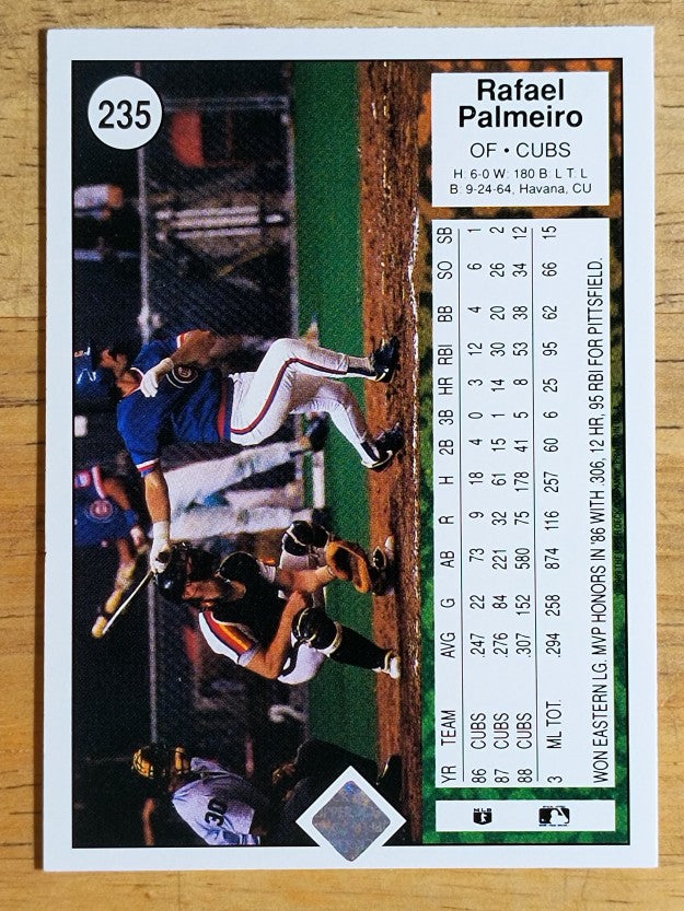 1989 Upper Deck #235 Rafael Palmeiro