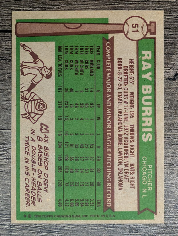 1976 Topps #51 Ray Burris (NM)