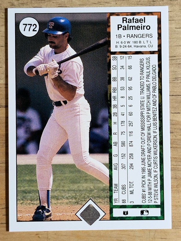 1989 Upper Deck #772 Rafael Palmeiro