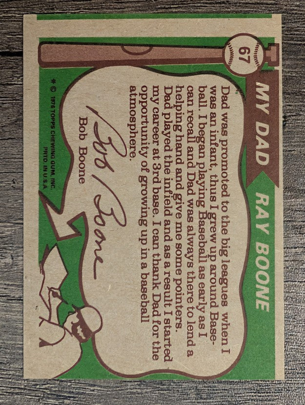 1976 Topps #67 Ray Boone FS/Bob Boone (EX)