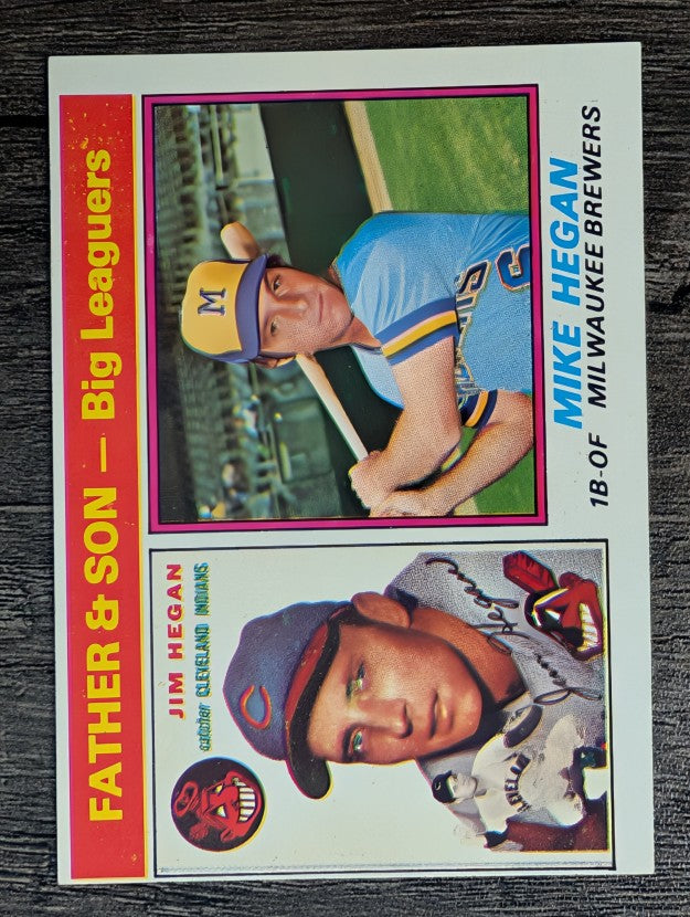 1976 Topps #69 Jim Hegan FS/Mike Hegan (VGEX)