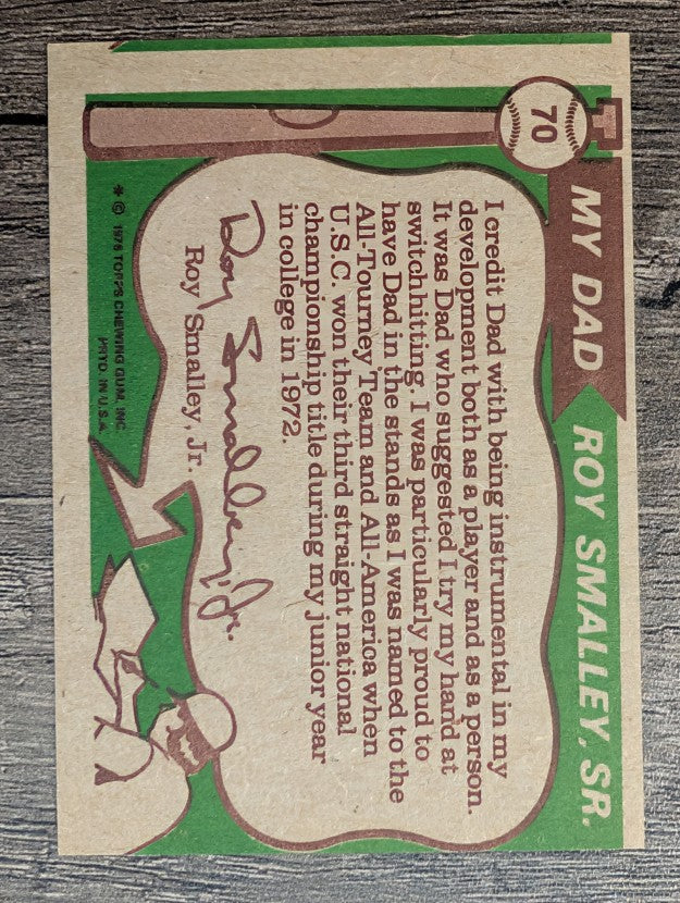 1976 Topps #70 Roy Smalley FS/Roy Smalley Jr. (EX)