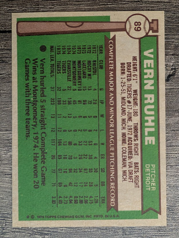 1976 Topps #89 Vern Ruhle (NM)