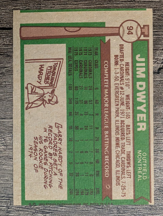 1976 Topps #94 Jim Dwyer (EX)