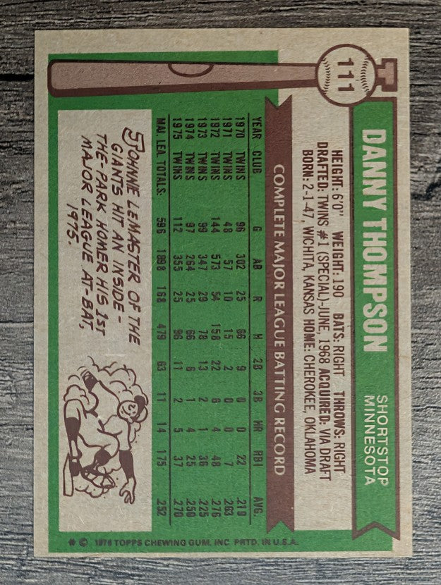 1976 Topps #111 Danny Thompson (EXMT)