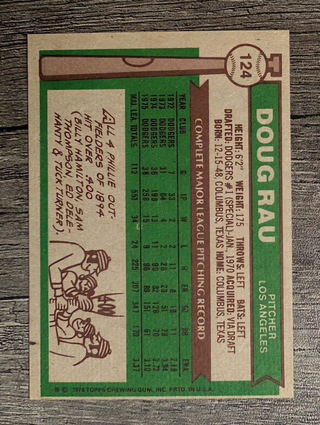 1976 Topps #124 Doug Rau (EX)