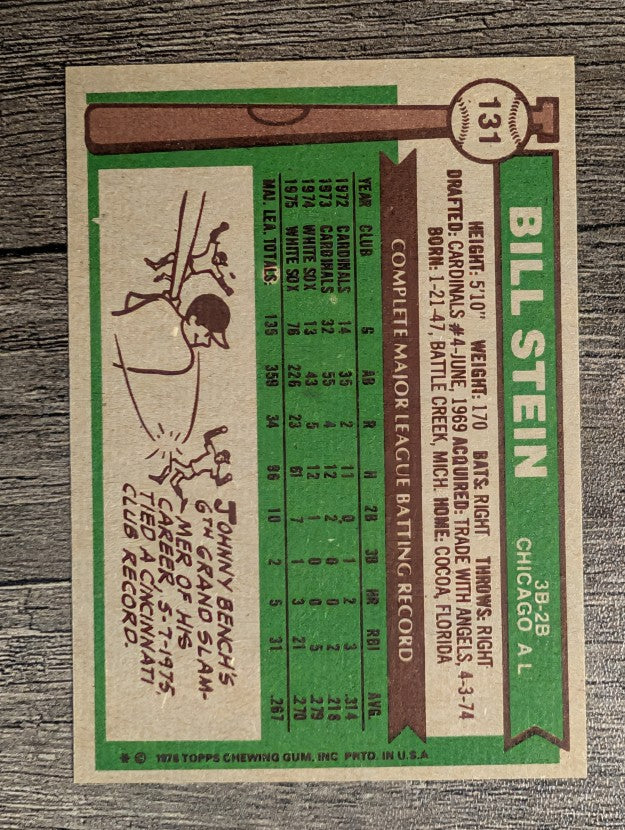 1976 Topps #131 Bill Stein RC (NMMT)