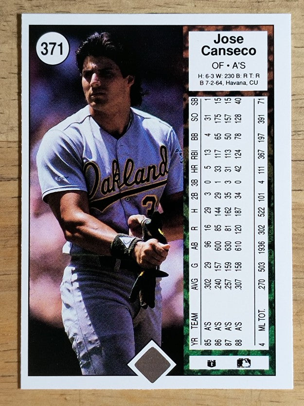 1989 Upper Deck #371 Jose Canseco
