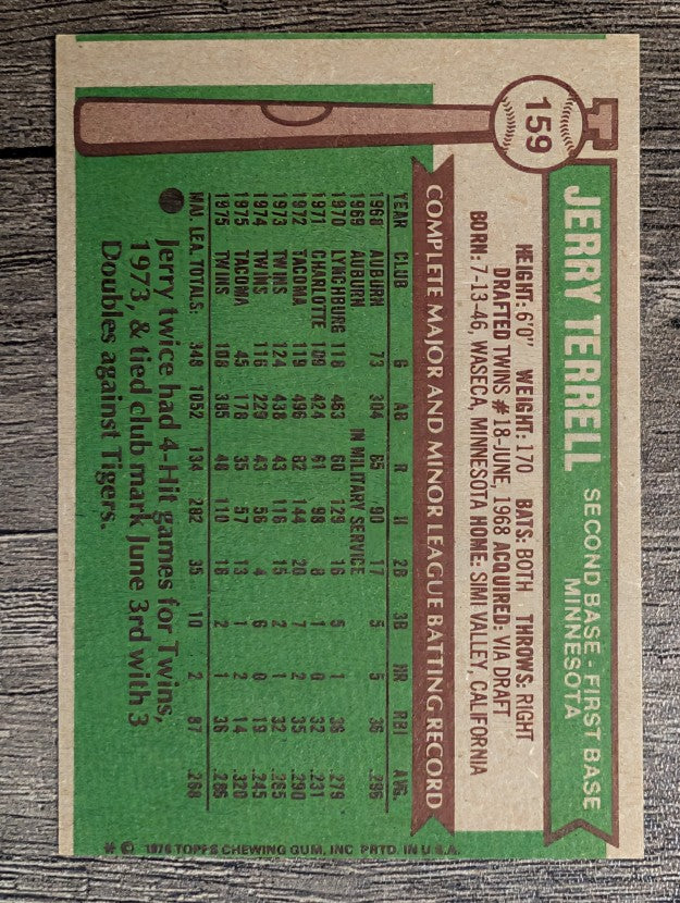 1976 Topps #159 Jerry Terrell (EXMT)