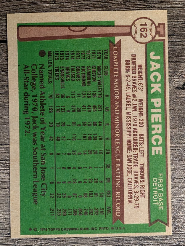 1976 Topps #162 Jack Pierce RC (EXMT)