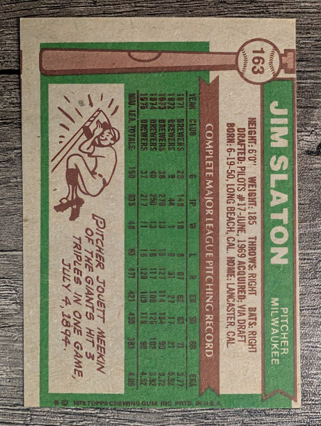1976 Topps #163 Jim Slaton (EX)